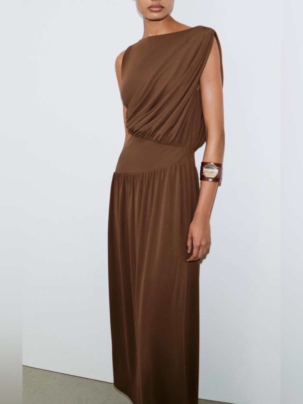 Nwt- Zara- Draped Maxi Dress-Small